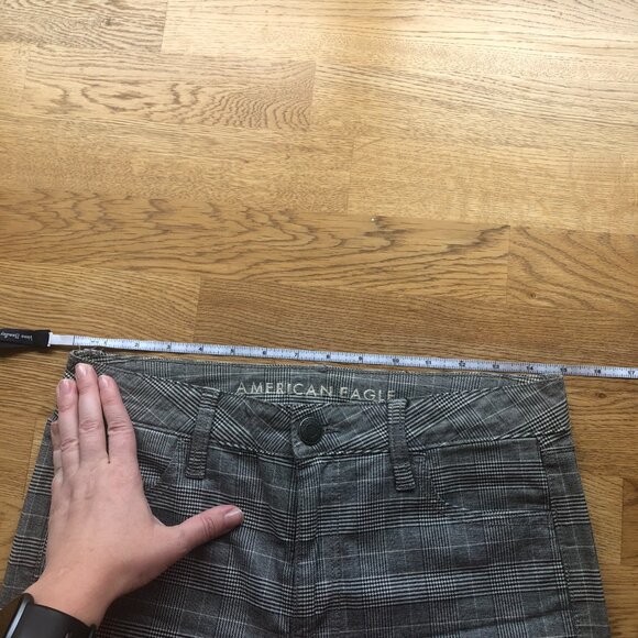 American Eagle Super Hi-Rise Jeggings Gray Plaid Size 6 Regular - Picture 13 of 15